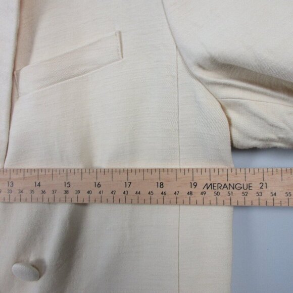 Sezane Christie Jacket Women Blazer 40 Butter Yellow Linen Career Preppy 766 - Picture 15 of 16